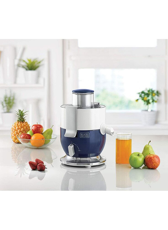 Black+Decker Compact Juicer Extractor, 1000W, JE350-B5, Blue/White