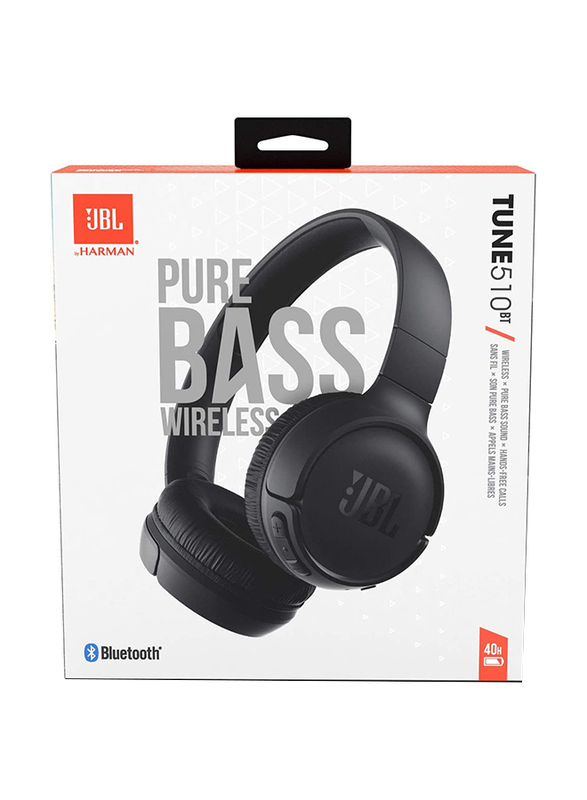 JBL Tune 510BT Wireless Over-Ear Headphone, Black