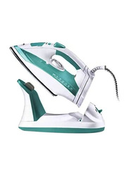 Geepas Cordless Corded Steam Iron with Ceramic Sole, 1500W, GSI24015, Green/White