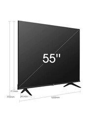 Hisense 55-Inch Smart Ultra HD 4K LED TV, 55A6BG, Black