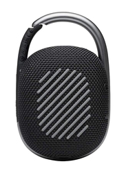 JBL Clip 4 IP67 Waterproof & Dustproof Portable Bluetooth Speaker with Integrated Carabiner & 18H Battery, JBLCLIP4BLK, Black