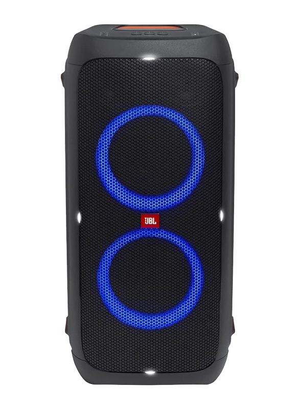 JBL PartyBox 310 IPX4 Splashproof Portable Party Speaker with Dazzling Lights, 18H Battery, Built-In Wheels, Karaoke Mode & USB Port, JBLPARTYBOX310UK, Black
