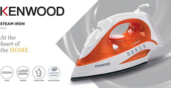 Kenwood Ceramic Soleplate Steam Iron, 2100W, STP50.000WO, White/Orange