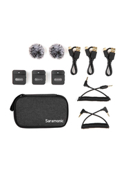 Saramonic Blink 100 B2 TX+TX+RX 2-Person 2.4GHz Micro Clip-On Wireless System with Cam-Mount Dual-Receiver & TRS & TRRS Cables for Camera, Mobile, Computers & More, Black