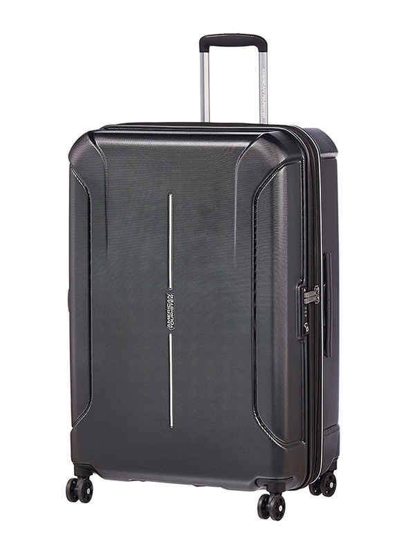 American Tourister Technum Hard Large Check-In Luggage Trolley Bag, 55cm, Diamond Black