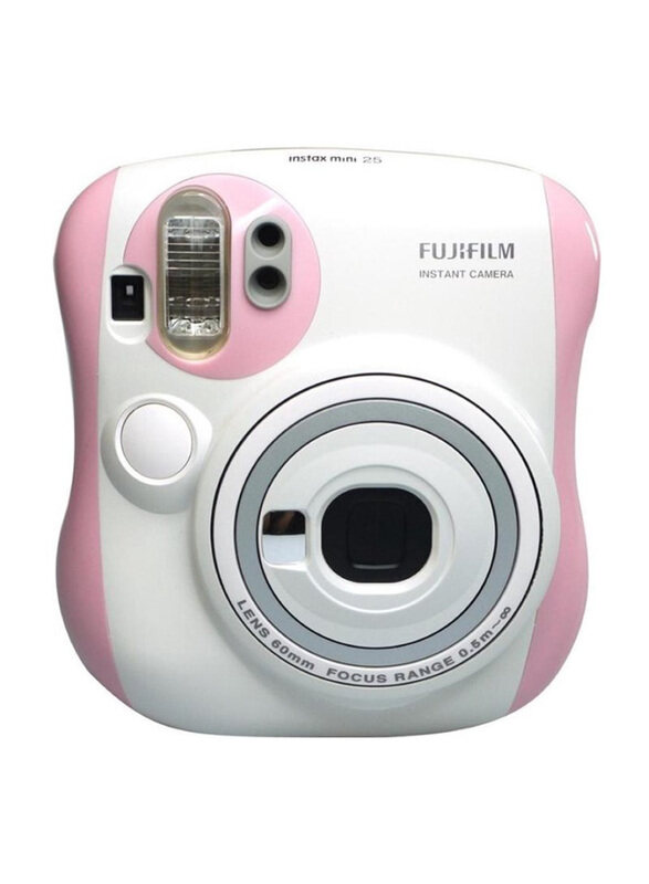 

Fujifilm Instax Mini 25 Instant Camera, with 60mm Lens, Pink/White