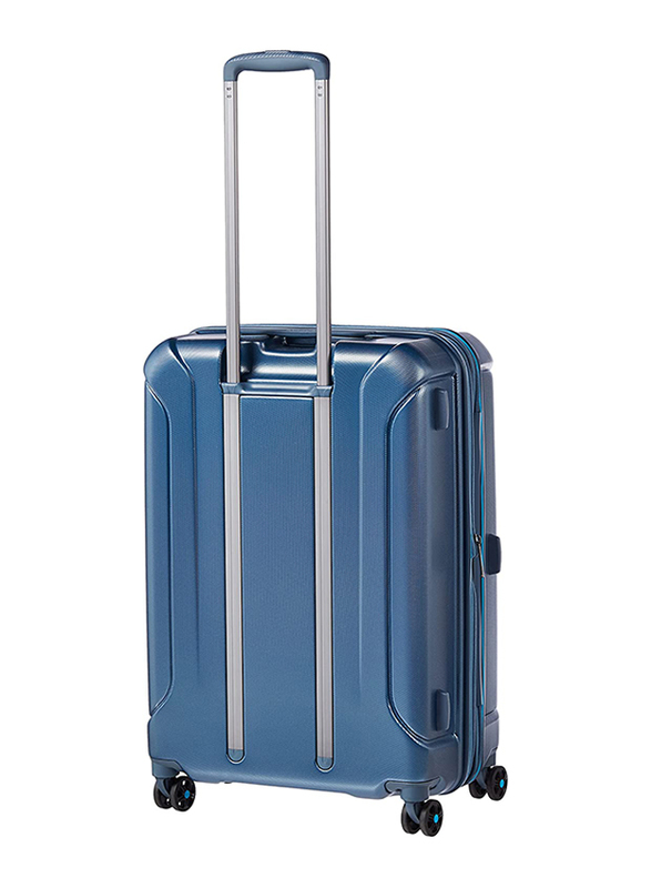 American Tourister Technum Hard Large Check In Luggage Trolley Bag 68cm Metallic Blue DubaiStore Dubai