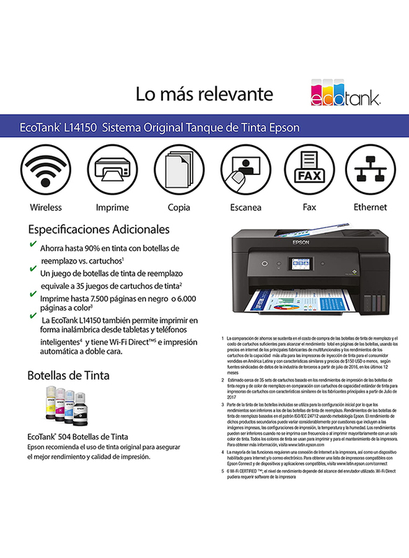 Epson Ecotank L14150 All-in-One Ink Tank Printer, Black