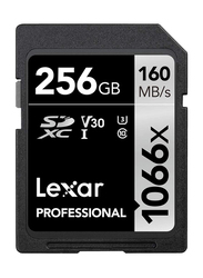 Lexar 256GB Professional 1066x UHS-I SDXC Memory Card, 160MB/s, Black