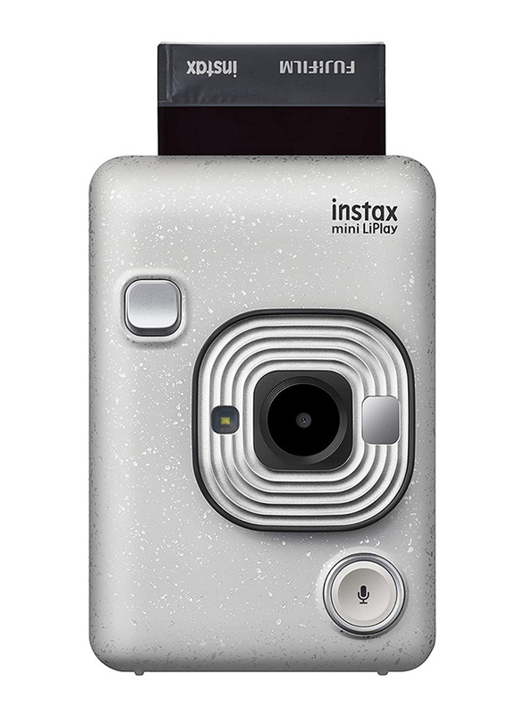 Fujifilm Instax Mini LiPlay Hybrid Instant Camera with 28mm f/2 Lens, Stone White
