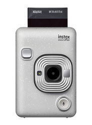 Fujifilm Instax Mini LiPlay Hybrid Instant Camera with 28mm f/2 Lens, Stone White