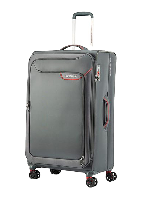 American Tourister Lapplite 4 Eco Lightweight Trolley with Expandable TSA, 82cm, Grey/Red