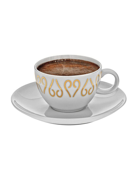 

Arzum Okka 2-Piece Glass Turkish Coffee Cup Set, OK901, White