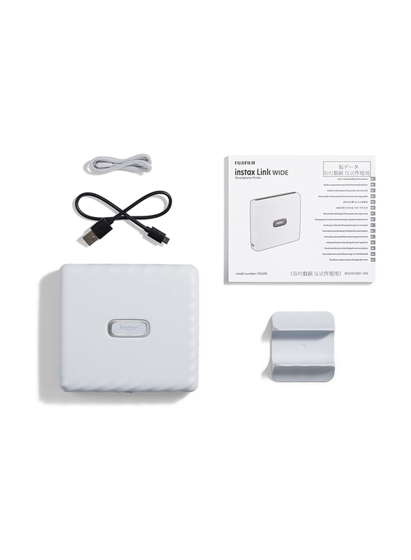 Fujifilm Instax Link Wide Mobile Printer, Ash White