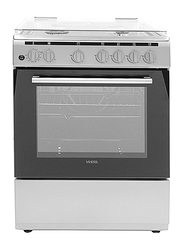 Vestel 4-Burner Freestanding Stainless Steel Gas Cooker with Rotisserie, F66G40X, Silver