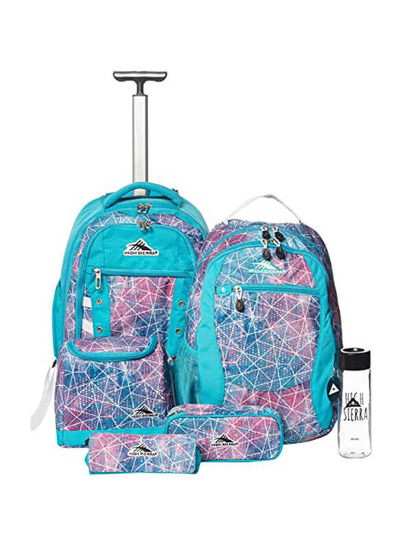 

High Sierra HS Tactic Wheeled Backpack Set, Sequin Facet, Blue/Pink