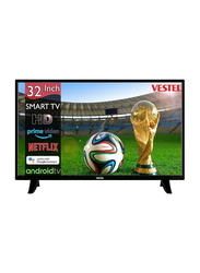 Vestel 32-Inch HD LED Smart Android TV with, YouTube, Netflix, Chromecast, Google Assistant, Bluetooth & Wi-Fi HDMI, USB Connection, 32550LED, Black