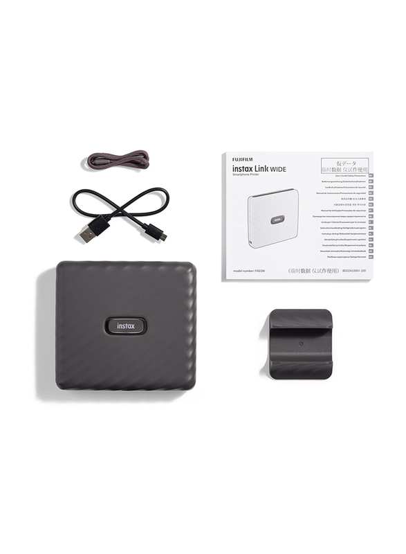 Fujifilm Instax Link Wide Mobile Printer, Mocha Grey