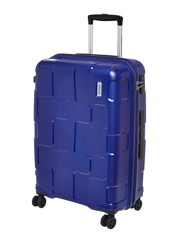 American Tourister Rumpler Next Hard Cabin Luggage Trolley Bag, 82cm, Blue