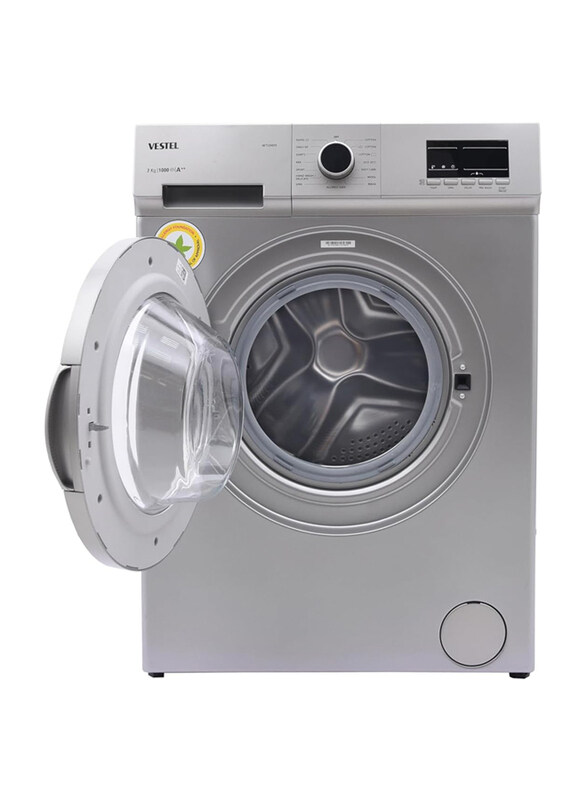 Vestel 7Kg 1000 RPM Front Load Washing Machine, W7104DS, Dark Silver