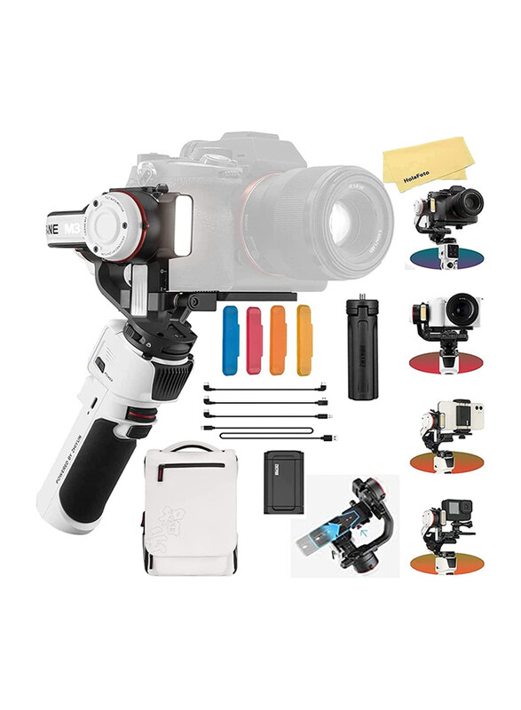 

Zhiyun Crane M3 Combo Version 3-Axis Handheld Gimbal Stabilizer for Mirrorless Camera, Smartphone & Action Camera, Black