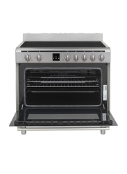 Vestel 5-Burner Ceramic Gas Cooker with Electric Oven & Grill, F96MV05X, Silver
