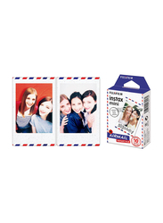 Fujifilm Instax Airmail Mini Film 10 Shot Pack for Mini 9/Mini 11/Mini 90/Mini 70/Mini Link/Mini Liplay, White