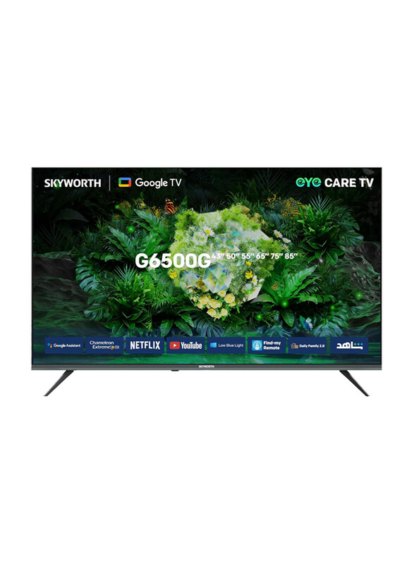 

Skyworth 60-Inch Flat LED 4K Smart TV, 60G6500G, Black