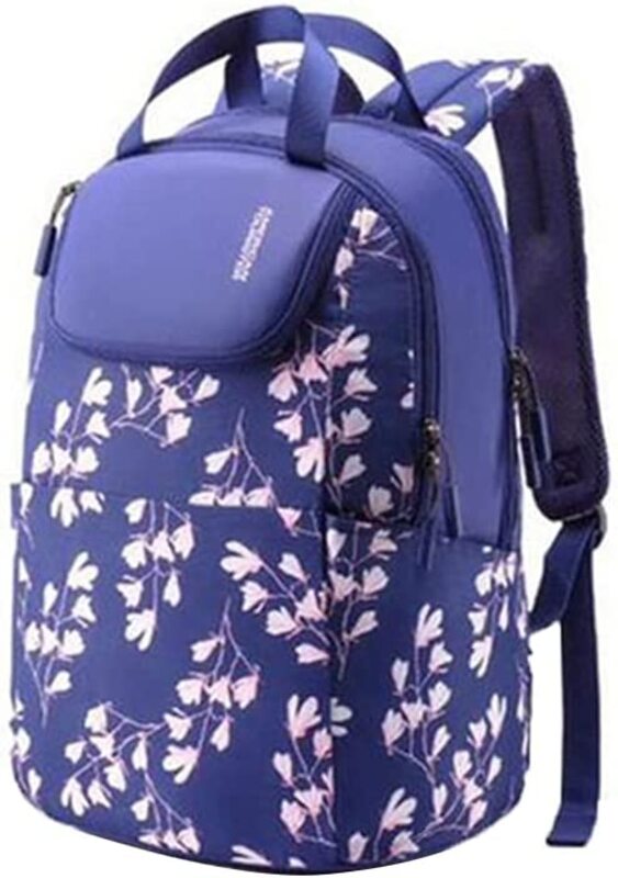 American Tourister Zumba Polyester Zip Closure Backpack, Navy Blue