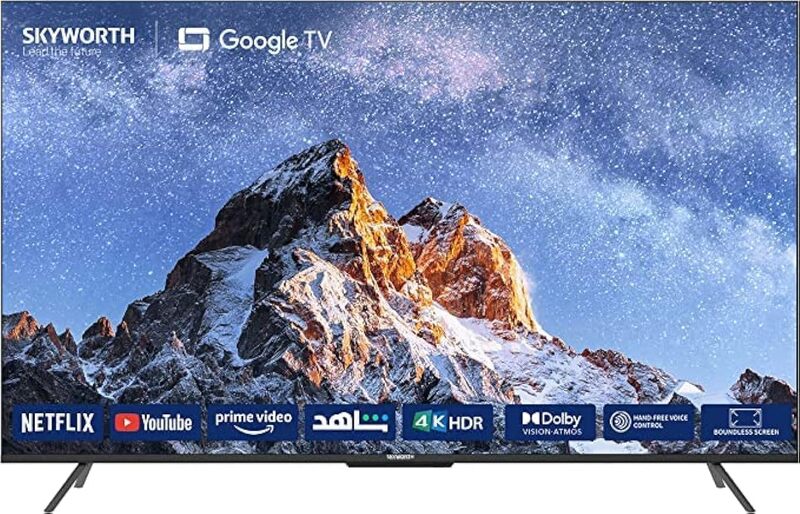 Skyworth 75 inch UHD Google TV OS Smart 4K HDR Bluetooth With Dolby Vision HDR, DTS Virtual X, YouTube, Netflix, Freeview Play & Alexa Built-in, WiFi Black Model 75SUE9350F -1 Year Full Warranty.
