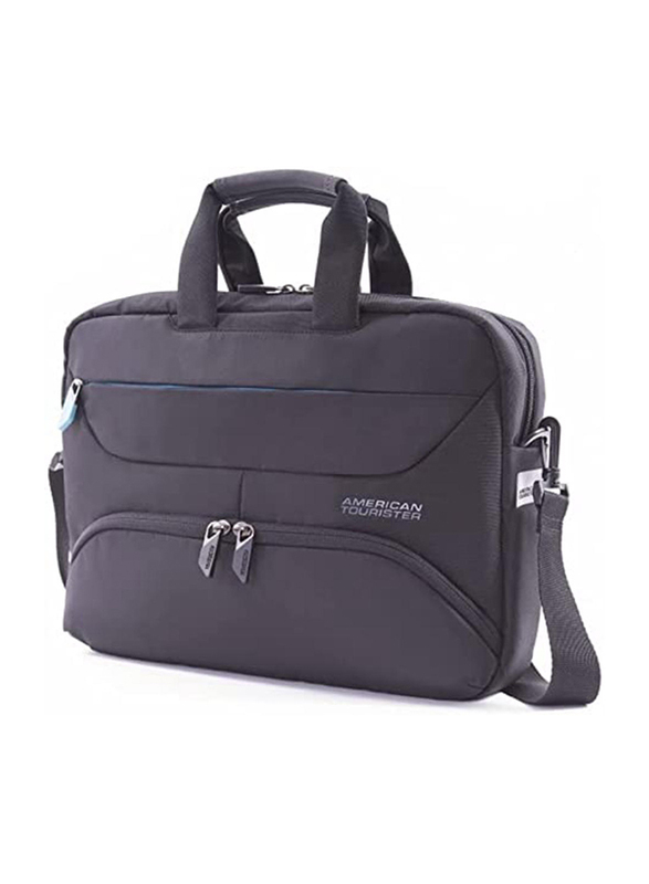 American Tourister Amber Laptop Portfolio Bag, Black/Blue