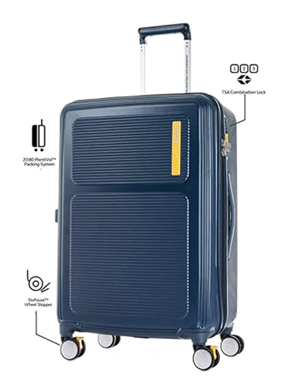 American Tourister Hardside Luggage Maxivo Spinner Wheels Suitcase, 68cm, Black