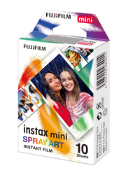 Fujifilm Instax Mini Spray Art Border Film with 10 Shot for Instax Mini Camera & Printer, Multicolour