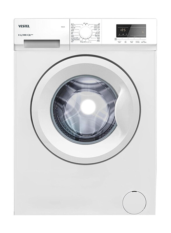 

Vestel Front Load Washing Machine, 6 Kg, W6-104, White