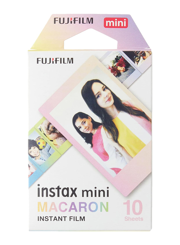 Fujifilm Instax Mini Instant Macaron Border Film with 10 Shot for Instax Mini Camera & Printer, Multicolour