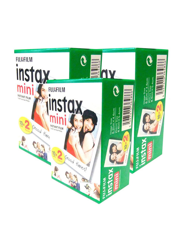 Fujifilm Instax Mini Film Bundle Pack for Instax Mini Cameras 9, 11, 25, 40 Series and Mini Printers, 60 Sheets, White