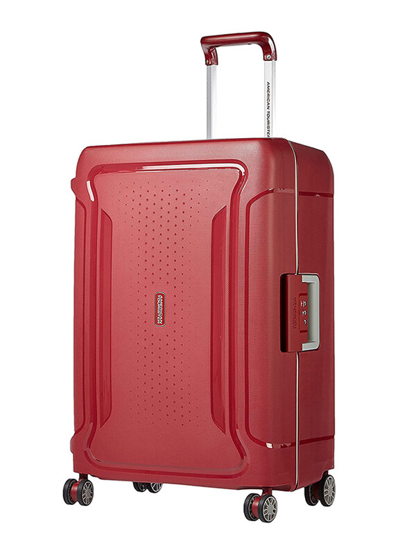 

American Tourister Tribus Hardside Large Check-in Luggage Trolley Bag with 3 Digit Number Lock, 69cm, Red