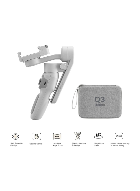 Zhiyun Smooth-Q3 Combo 3 Axis Handheld Gimbal Stabilizer for Smartphones, Grey