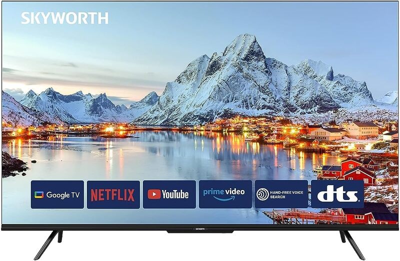 Skyworth 65 inch 4K UHD Smart Google TV LED,With Dolby Vision HDR, DTS Virtual X, YouTube, Netflix, Freeview Play & Alexa Built-in, Bluetooth & WiFi Black Model 65SUE9350F -1 Year Full Warranty.