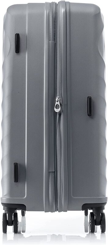 American Tourister Senna 4-Wheel Hard Case Trolley Spinner Luggage Bag, 80cm, Silver Grey