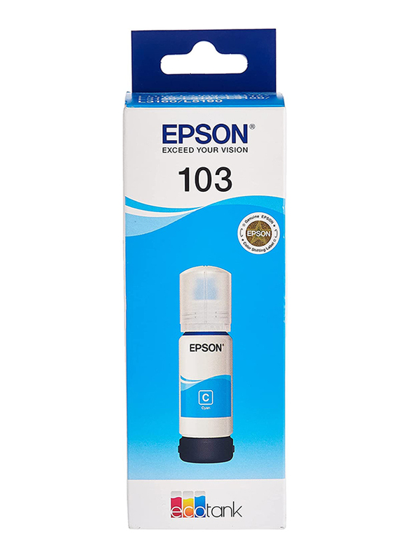 Epson 103 EcoTank Cyan Ink Bottle, 65ml