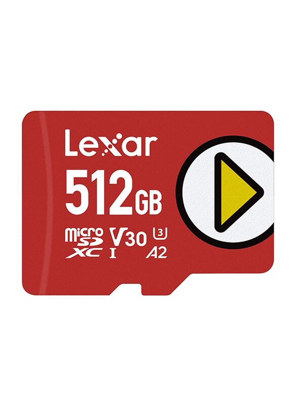 

Lexar 512GB Play MicroSDXC UHS-I Memory Card, 150MB/s, LMSPLAY512G-BNNNU, Red