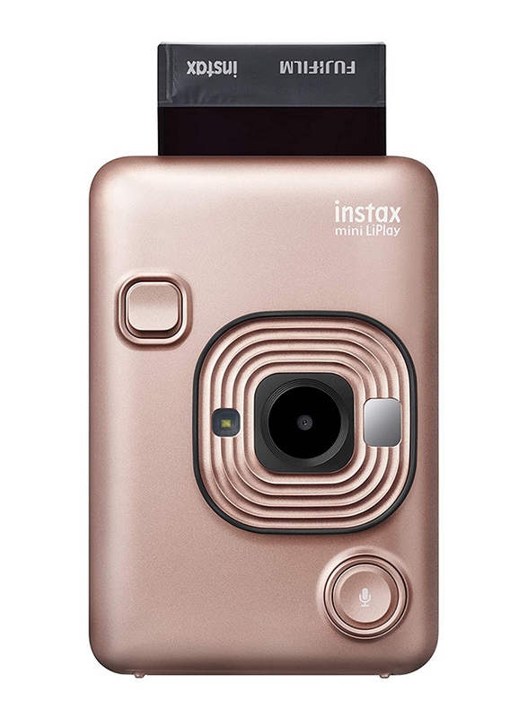 Fujifilm Instax Mini LiPlay Hybrid Instant Camera with 28mm f/2 Lens, Blush Gold