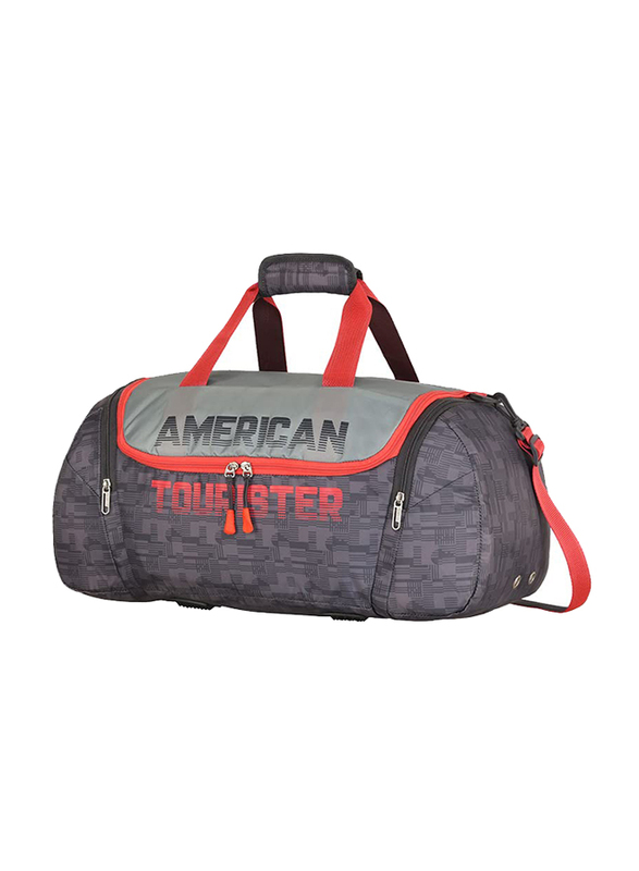 American Tourister Grid 65cm Airbag Duffel Bag for Unisex, Grey