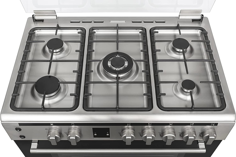 Vestel 5-Burner Gas Cooker with Gas Oven & Grill Size, F96F51X, Silver