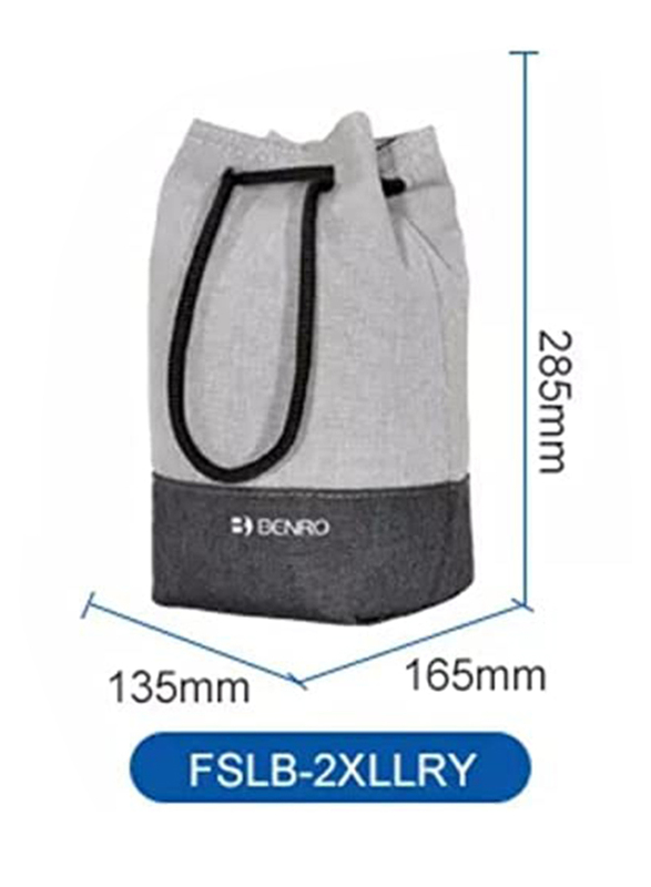 Benro Customized Shockproof Soft Snow Fabric DSLR Camera Lens Pouch Protector Bag, Double Extra Large, Grey/Black