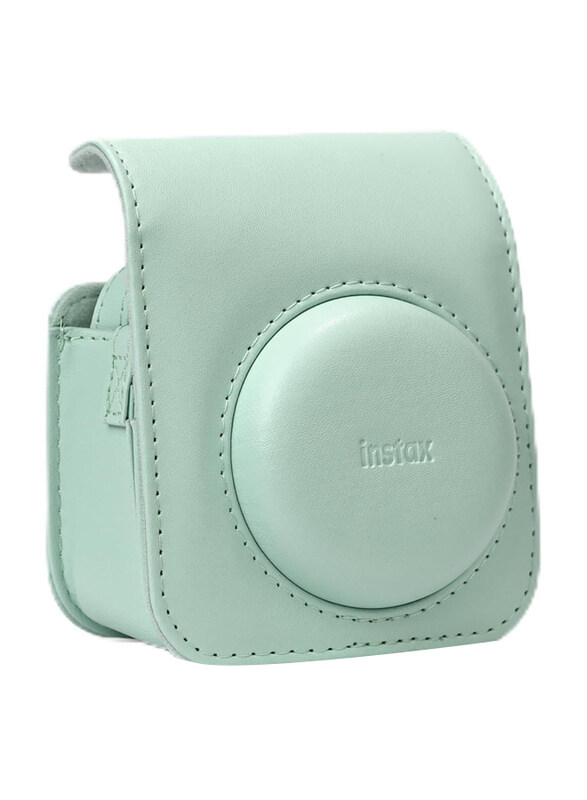 

Instax Carion Instaxx Mini 12 Camera PU Leather Bag Protective Case with Pocket & Adjustable Shoulder Strap, Green