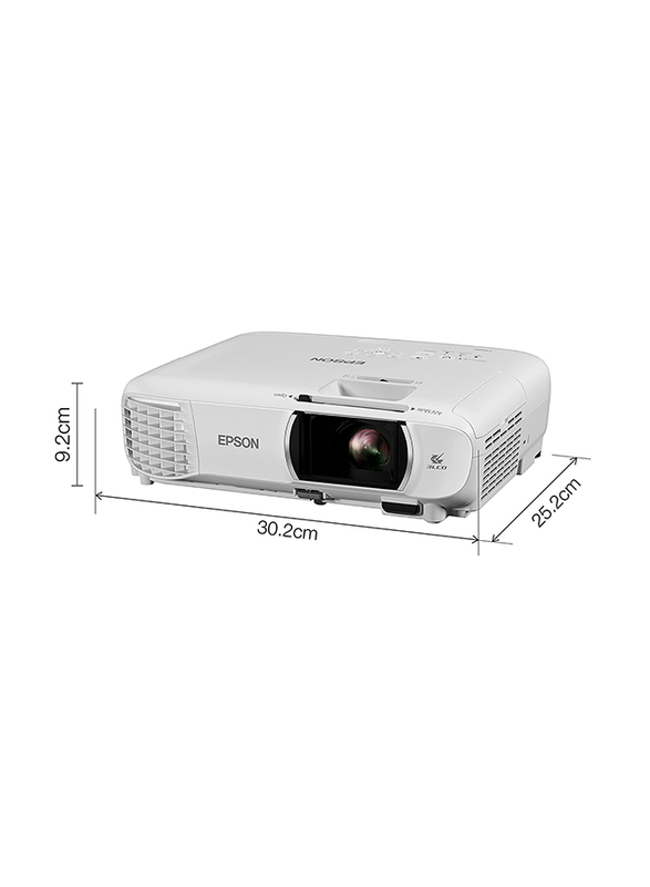 Epson EH-TW750 3LCD Projector, 3400 Lumens, White