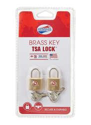 American Tourister Brass Luggage Lock, 2-Piece, Gold