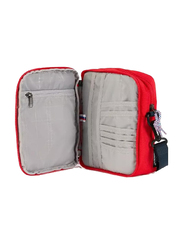 American Tourister Kris Vertical Crossbody Bag for Unisex, Red/Orange
